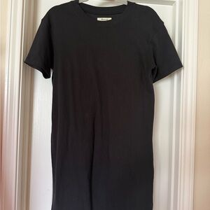 Madewell black midi dress.
